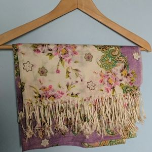 Floral pattern purple scarf